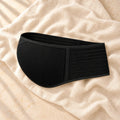 Adjustable Prenatal Belly Support Belt, BLACK, on cream linen