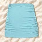 Tots & Moms stretch maternity band — aqua / China Mainland / M — product on cream linen