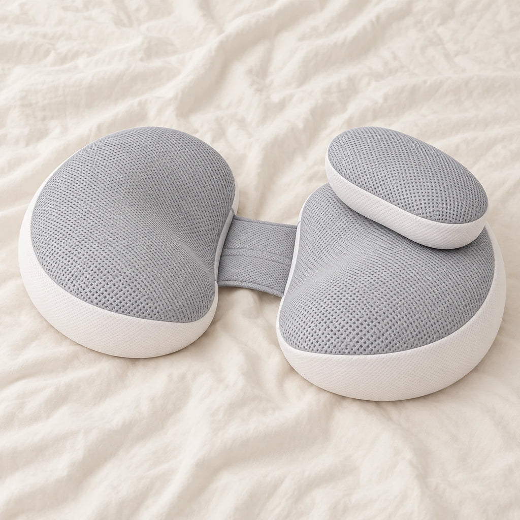 Compact Double-Wedge Maternity Support Pillow — Gray — product detail