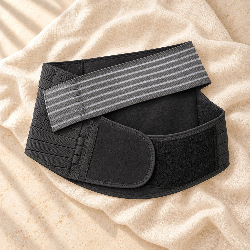 Adjustable Pregnancy Waist Band, M, on cream linen