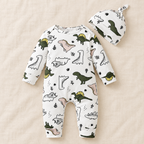 The Little Prints Baby Outfit Edit — Dinosaur Sketch baby outfit in boutique studio photograph