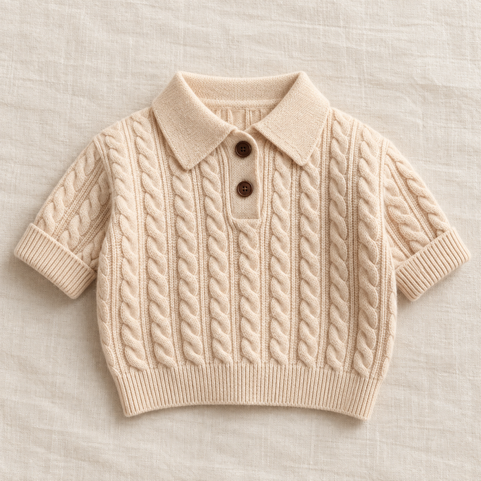 The Cable Knit Short-Sleeve Polo
