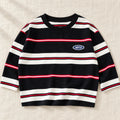 The Color Stripe Long-Sleeve Top — Red — studio product photograph
