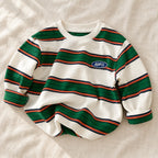 The Color Stripe Long-Sleeve Top — White — studio product photograph