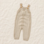 The Pocket Knit Baby Dungarees — Beige — studio product photograph
