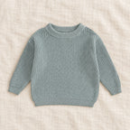 The Everyday Ribbed Knit Pullover — Gray Green — studio product photograph