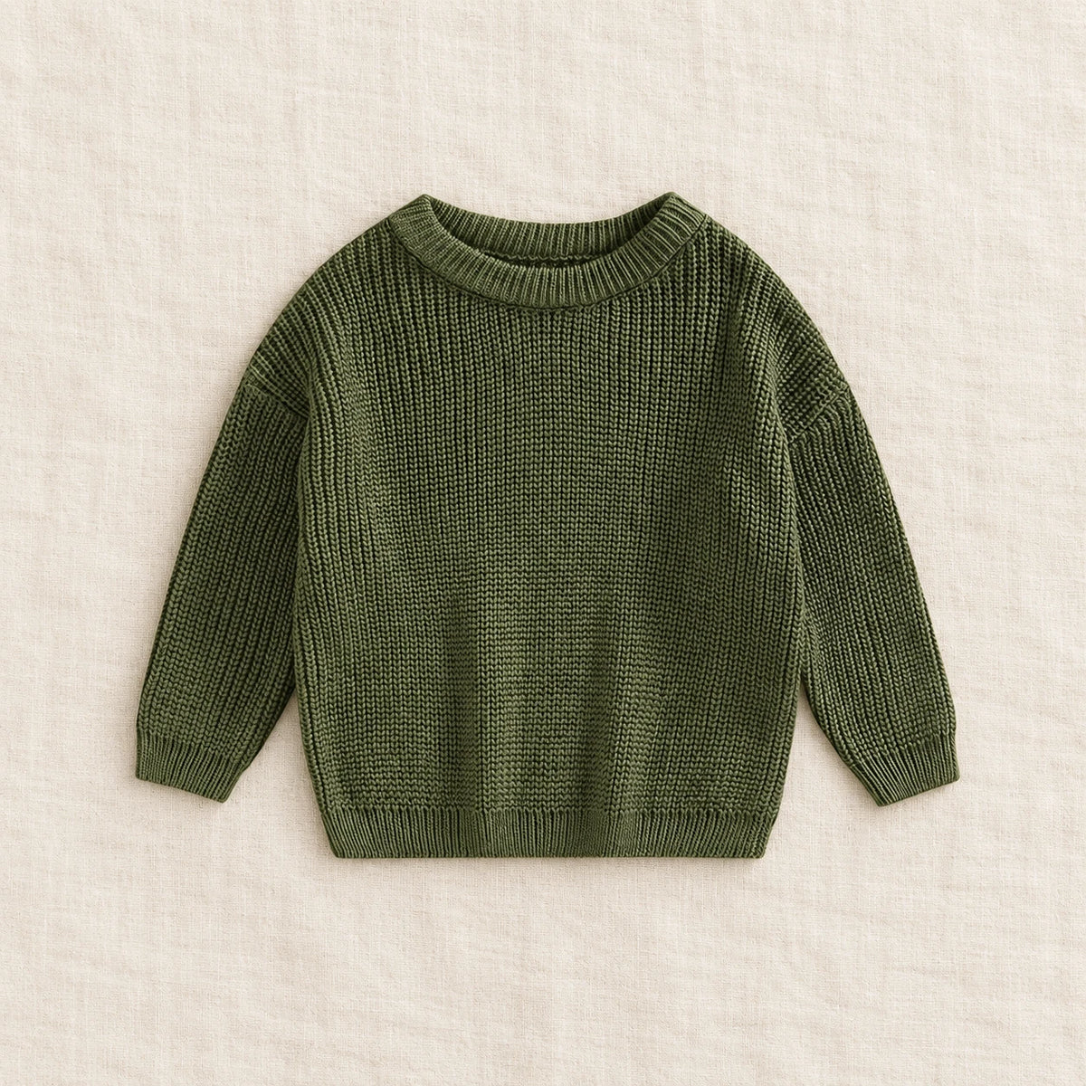 The Everyday Ribbed Knit Pullover — Emerald Green — studio product photograph