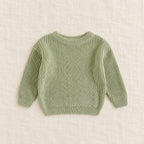The Everyday Ribbed Knit Pullover — Green — studio product photograph