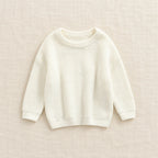The Everyday Ribbed Knit Pullover — White — studio product photograph