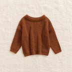 The Everyday Ribbed Knit Pullover — Brown — studio product photograph