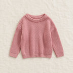 The Everyday Ribbed Knit Pullover — Dusty Rose — studio product photograph