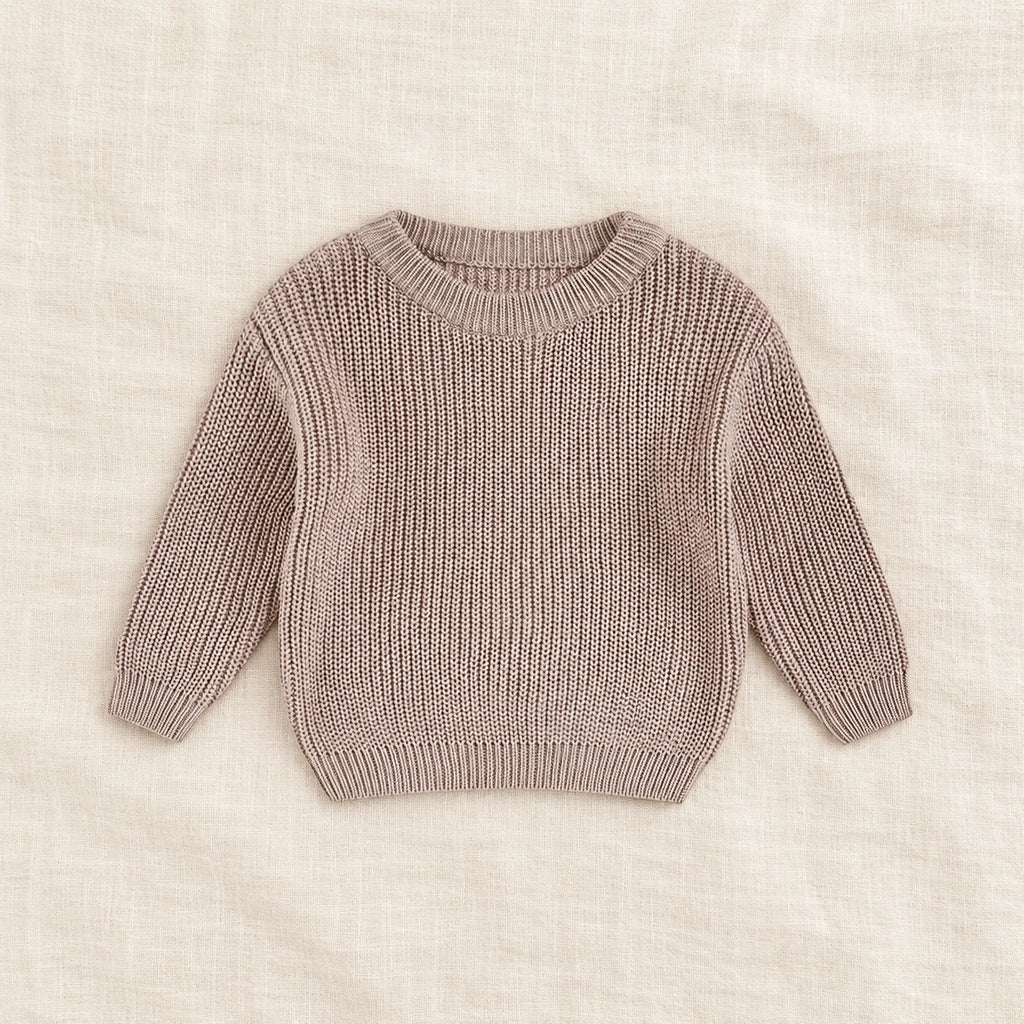 The Everyday Ribbed Knit Pullover — Lavender — studio product photograph