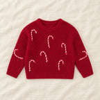 The Candy Cane Knit Sweater — Red — studio product photograph