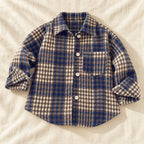 The Little Plaid Shirt Jacket — Blue Check — studio product photograph
