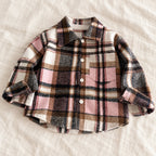 The Little Plaid Shirt Jacket — Brown Check — studio product photograph