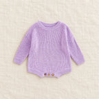The Everyday Rib Knit Baby Bodysuit — Purple — studio product photograph