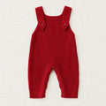 The Rib Knit Suspender Dungarees — Red — studio product photograph