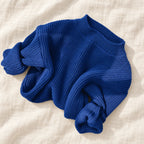 The Little Rib Crewneck Sweater — Blue — studio product photograph