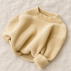 The Little Rib Crewneck Sweater — Champagne — studio product photograph
