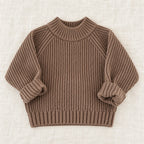 The Classic Rib Knit Pullover — Brown — studio product photograph