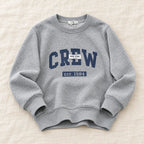The Everyday Kids Sweatshirt — Gray Crew Print — studio product photograph