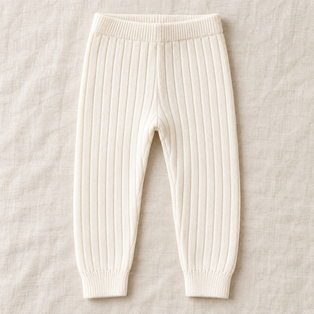 The Everyday Rib Knit Leggings on ivory linen
