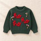 The Ho Ho Ho Christmas Knit Sweater on ivory linen
