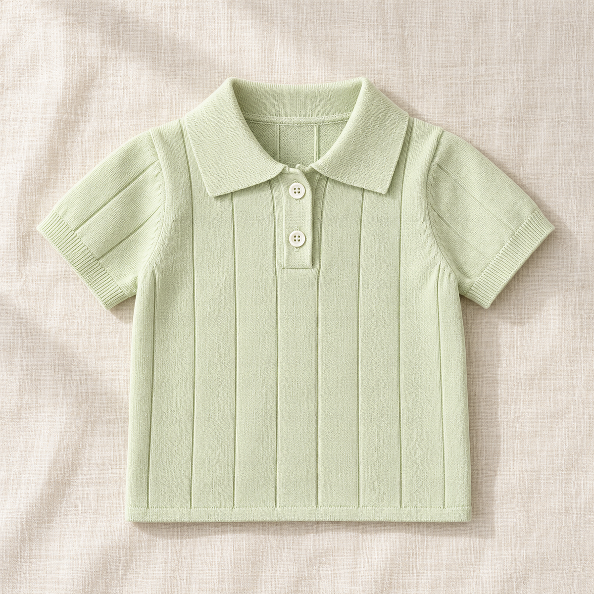 The Knit Polo & Shorts Separates on ivory linen