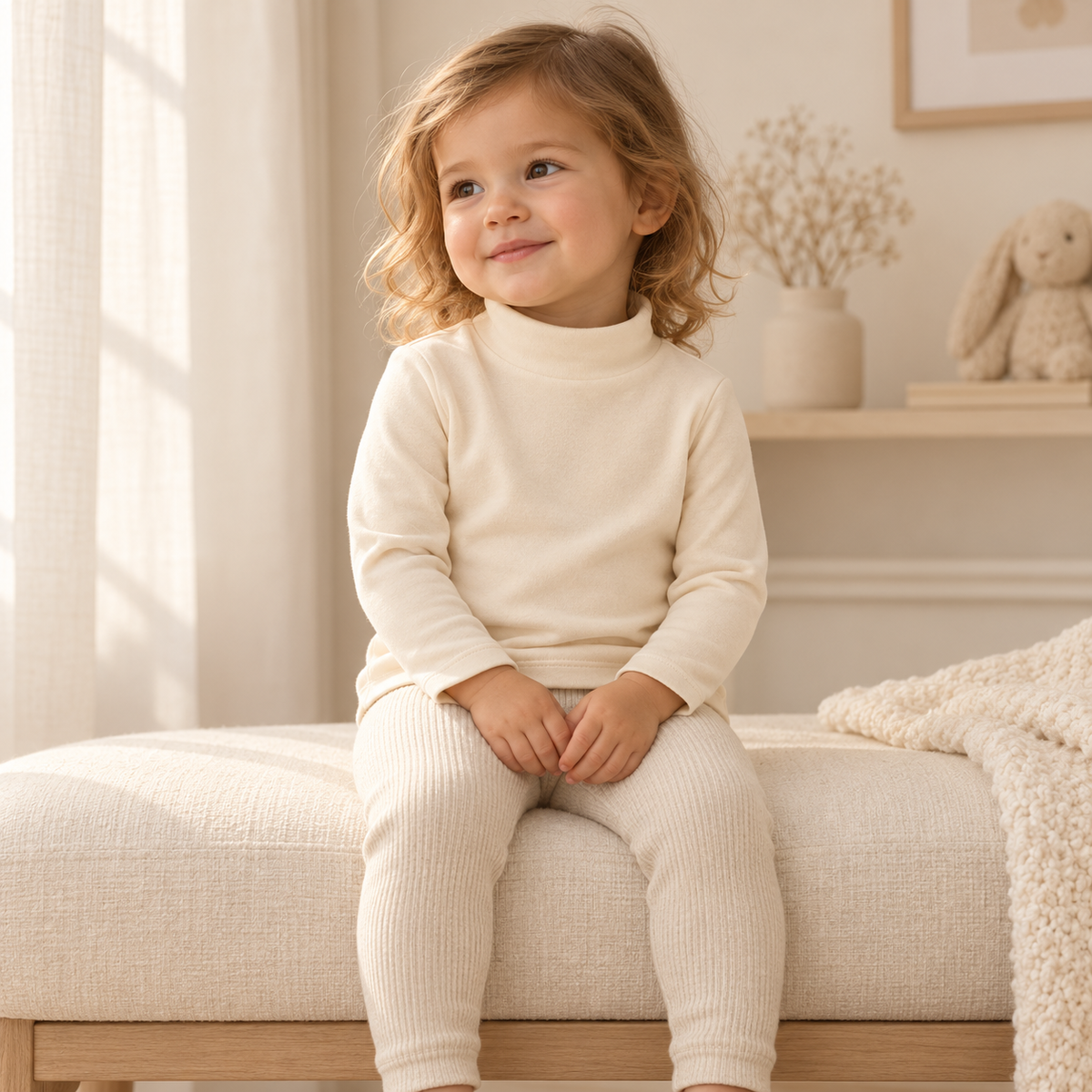 A child wearing The High-Neck Layering Top