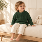 A child wearing The Everyday Ribbed Knit Pullover