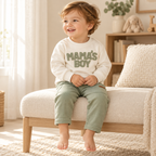 A child wearing The Mama’s Boy Two-Piece Outfit