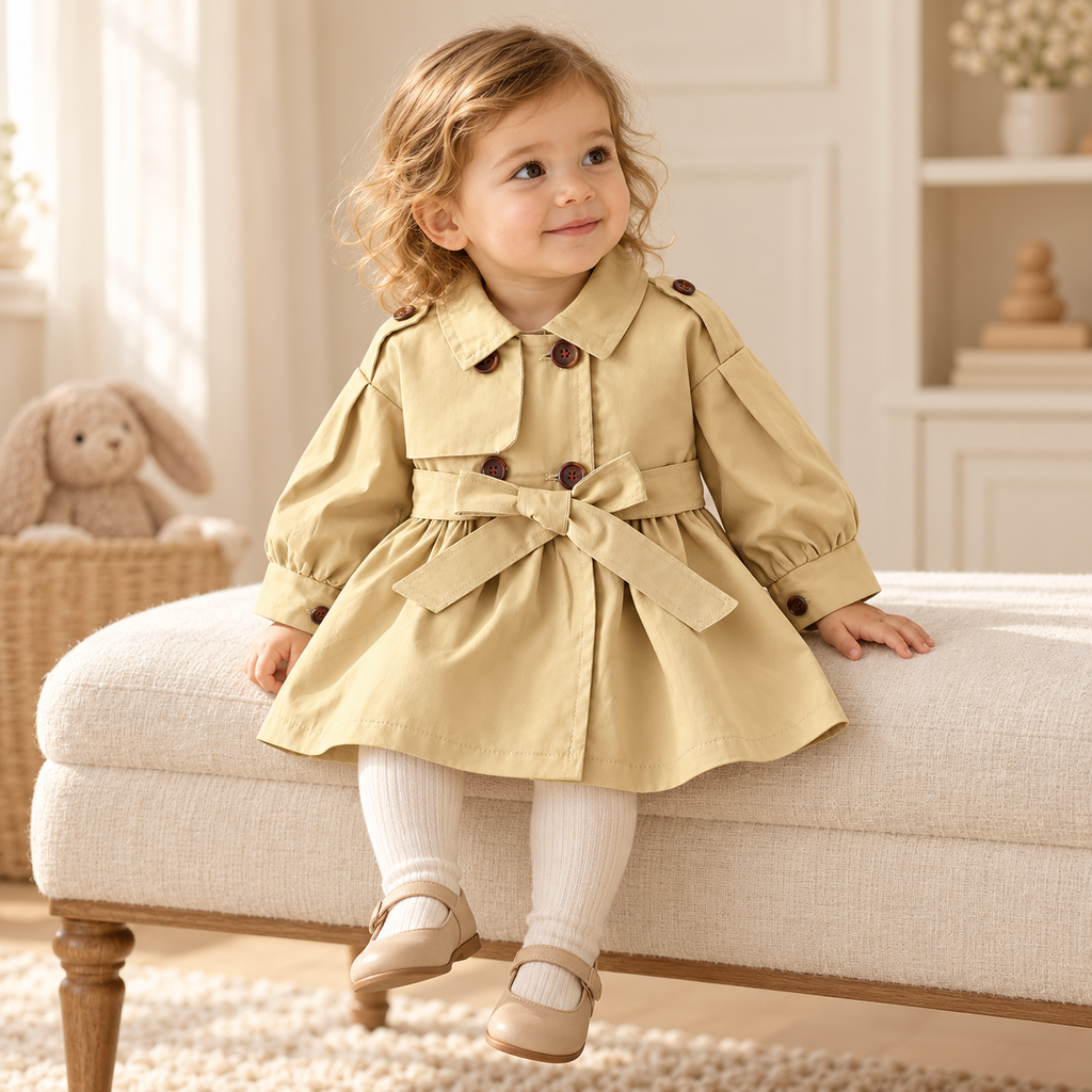 A child wearing The Classic Little Trench Coat