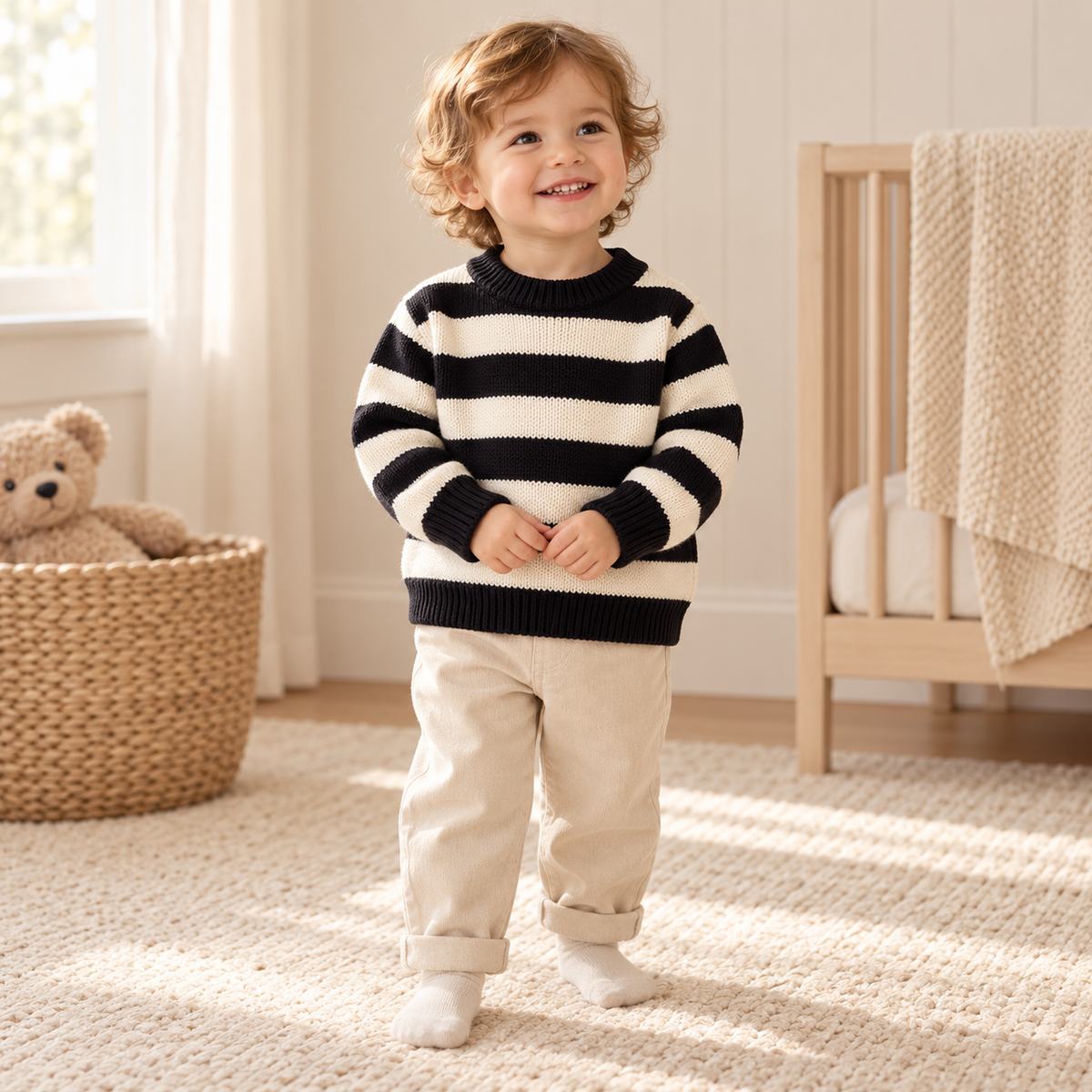 A child wearing The Broad Stripe Knit Separates