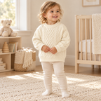 A child wearing The Fleece-Lined Cable Knit Sweater