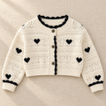 The Little Heart Trim Cardigan on ivory linen