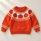 The Little Pumpkin Knit Sweater on ivory linen
