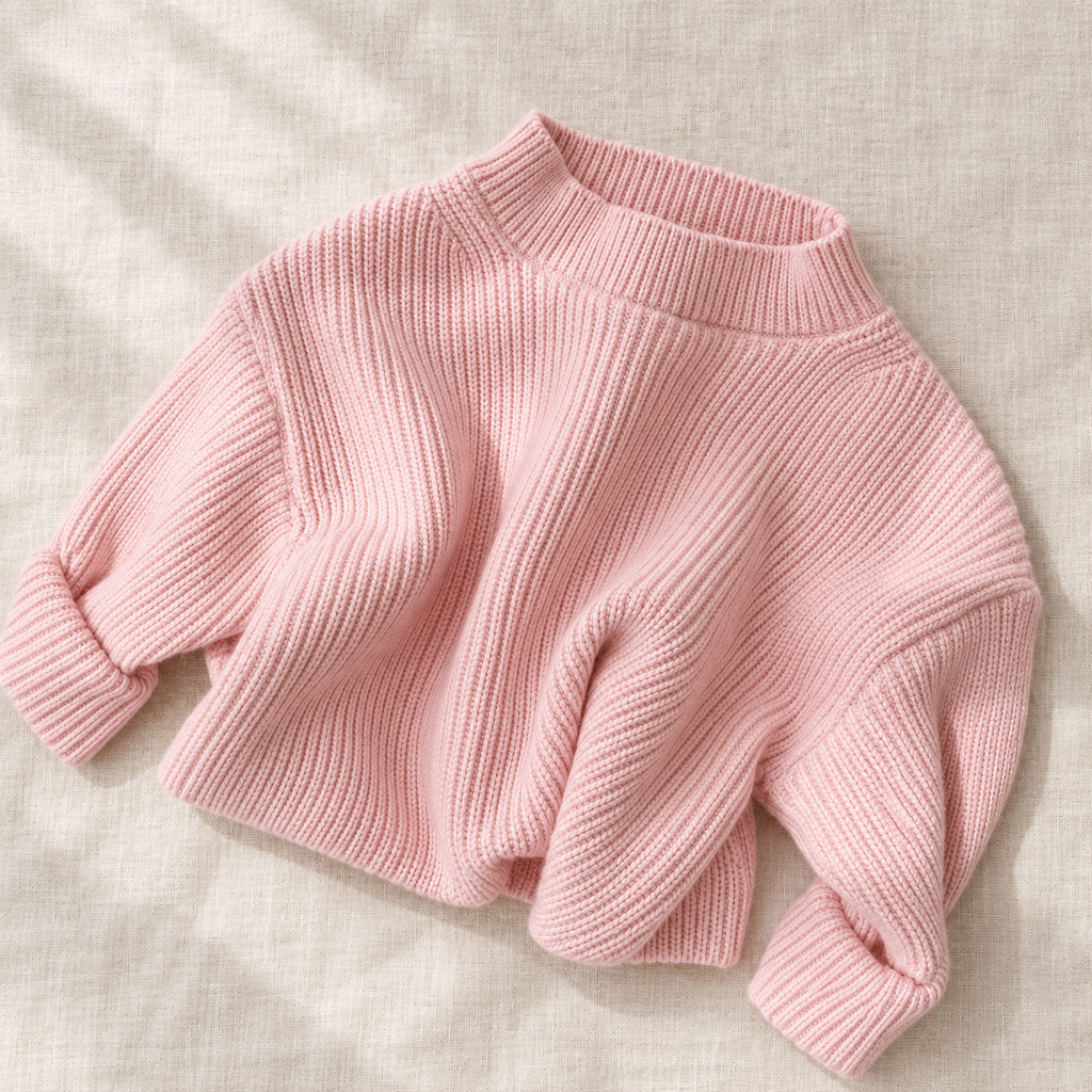 The Little Rib Crewneck Sweater on ivory linen