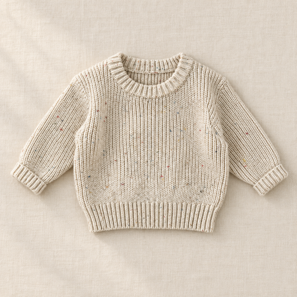 Flecked Chunky Knit Sweater — front view