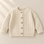 Textured Button Knit Cardigan — front view