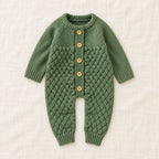 The Newborn Knit Wardrobe — Forest, Romper in boutique studio photograph