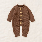 The Newborn Knit Wardrobe — Cocoa, Romper in boutique studio photograph