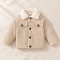 The Plush-Collar Button Coat on ivory linen