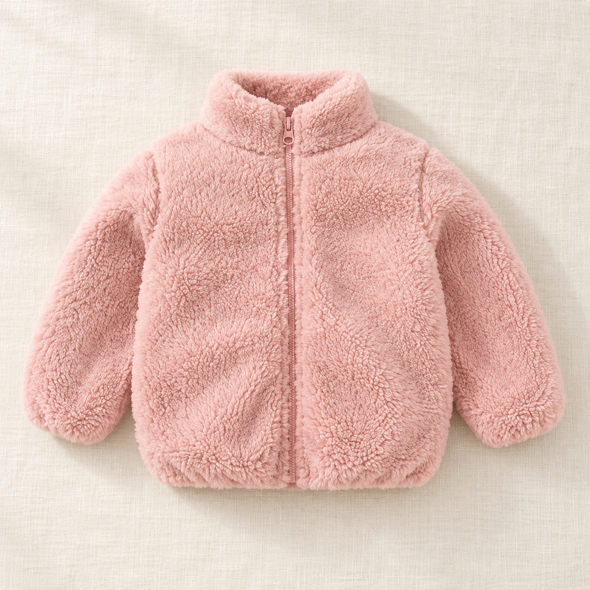 The Plush Zip Jacket on ivory linen