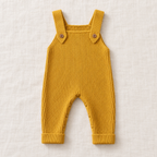 The Rib Knit Suspender Dungarees on ivory linen