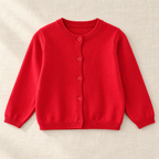 The Simple Button Knit Cardigan on ivory linen