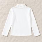 The High-Neck Layering Top — White, laid flat on ivory linen