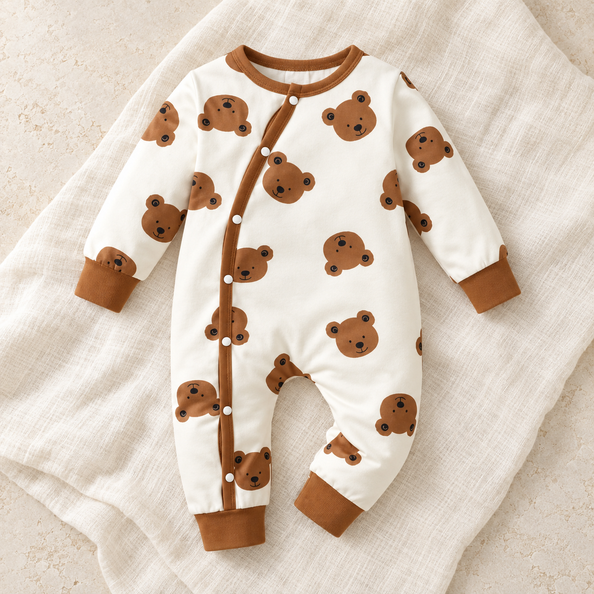 The Little Prints Baby Outfit Edit, printed baby outfit on ivory linen