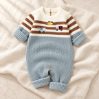 The Classic Crewneck Knit Romper studio photograph on ivory linen