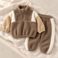 The Fleece High-Neck Two-Piece Set studio photograph on ivory linen