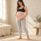 Adjustable Pregnancy Waist Support Belt, XL Nude, worn or used by an adult model